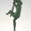 Art Deco sculpture danseuse au cerceau