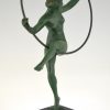 Art Deco sculpture danseuse au cerceau