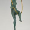 Art Deco sculpture danseuse au cerceau