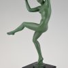 Art Deco sculpture danseuse nue au ballon.