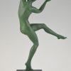 Art Deco sculpture danseuse nue au ballon.