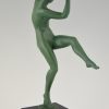Art Deco beeld dansend naakt met bal