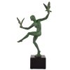 Art Deco sculptuur danseres met vogels