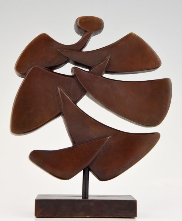 Sculpture en bronze abstrait, 1970.