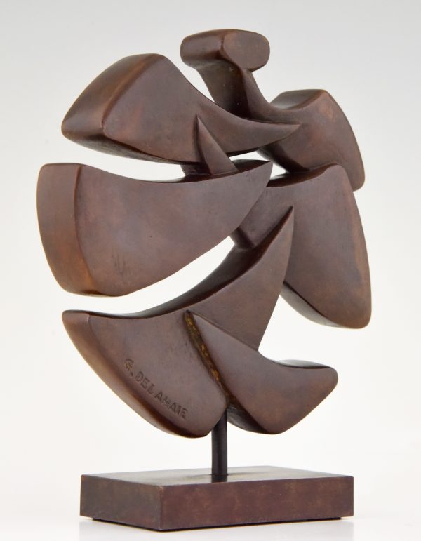 Bronze abstract sculpture, 1970