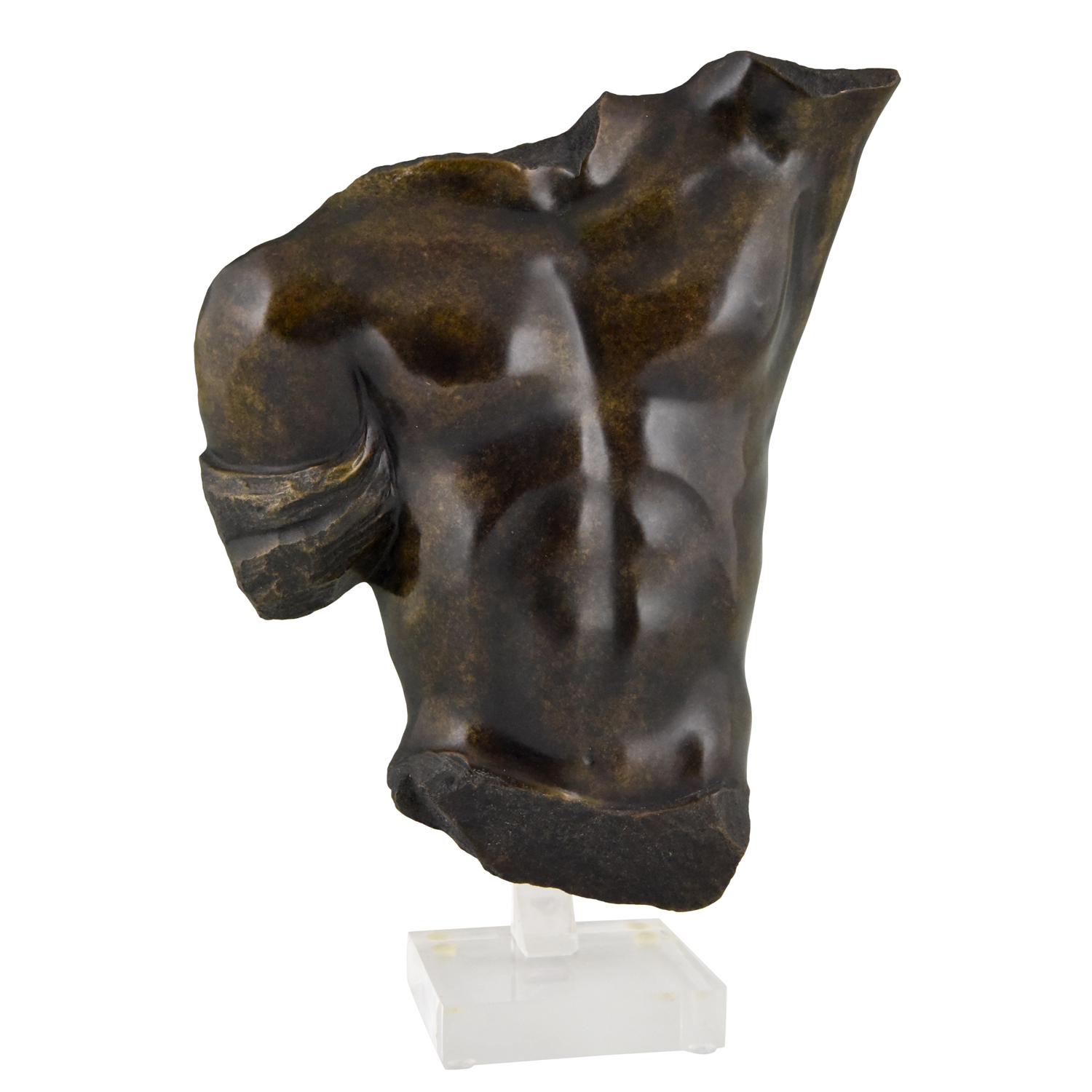 Mid Century bronze sculpture of a male torso