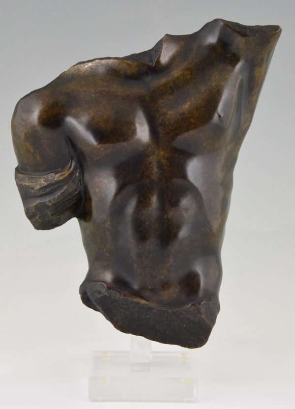 Mid Century bronze sculpture of a male torso