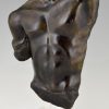 Mid Century bronze sculpture of a male torso