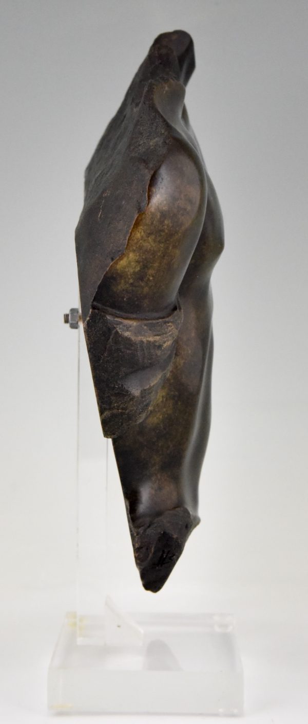 Mid Century bronze sculpture of a male torso