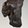 Mid Century bronze sculpture of a male torso