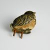 Bronze inkwell tray with bird and egg shell