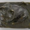 Antiek bronzen beeld Franse bulldog.