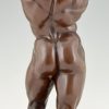 Moderne bronzen sculptuur mannen torso