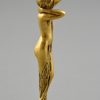 Cachet Art Nouveau en bronze nue féminin.