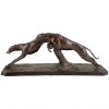 Art Deco bronze sculpture Greyhound dog racing