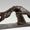 Art Deco bronze sculpture Greyhound dog racing