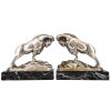 Serre livres Art Deco bronze argenté Ibex ou Belier