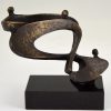 Mid Century abstract bronze sculpture