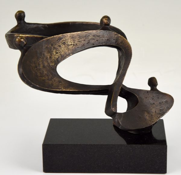 Mid Century abstract bronze sculpture