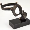 Mid Century abstract bronze sculpture