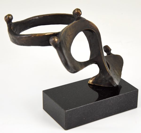 Mid Century abstract bronze sculpture