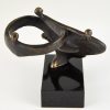 Mid Century abstract bronze sculpture