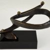 Mid Century abstract bronze sculpture