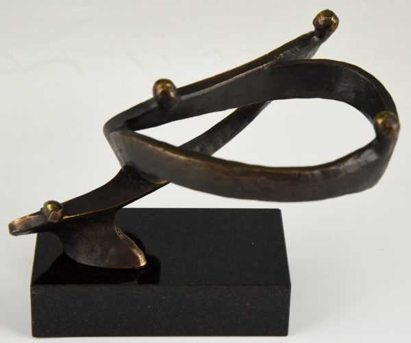 Mid Century abstract bronze sculpture