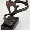 Mid Century abstract bronze sculpture