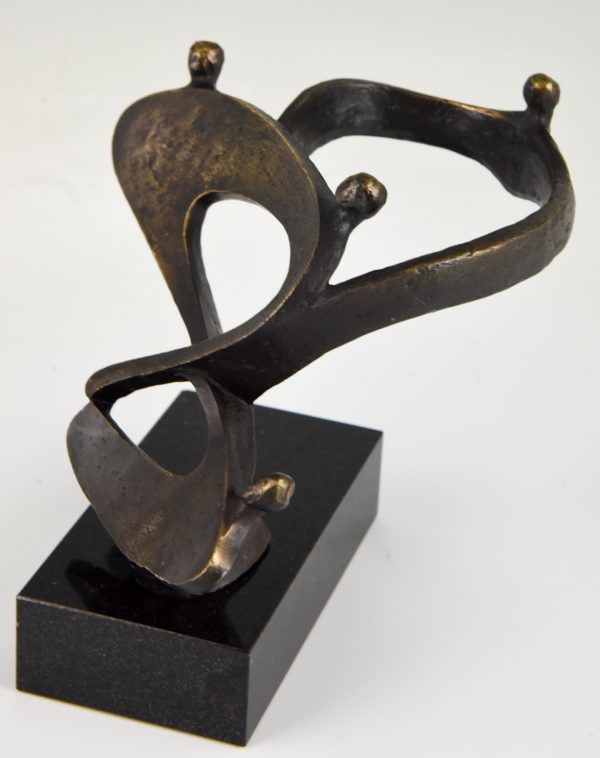 Mid Century abstract bronze sculpture
