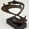 Mid Century abstract bronze sculpture