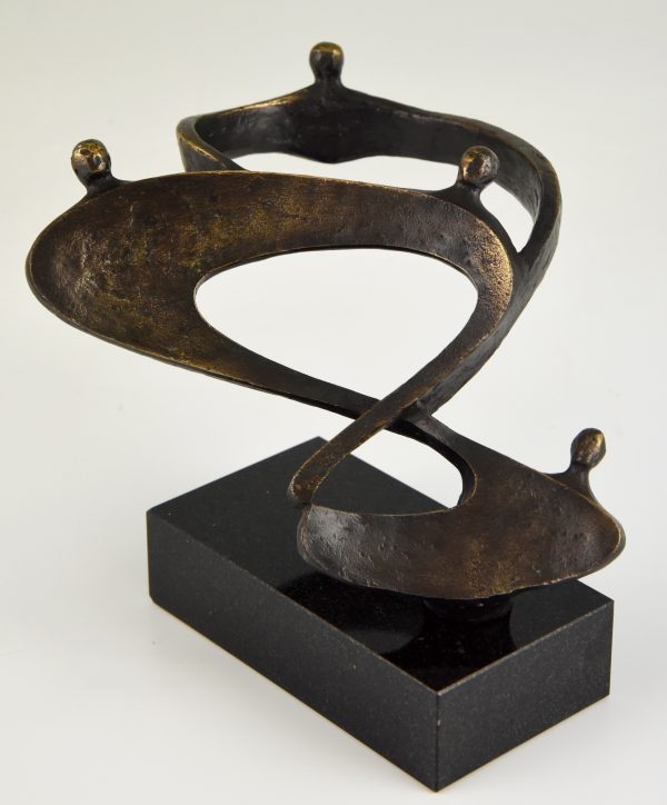 Mid Century abstract bronze sculpture