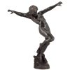 Art Nouveau sculpture bronze bacchante nue dansante 