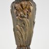 Art Nouveau Vienna bronze vase with girls