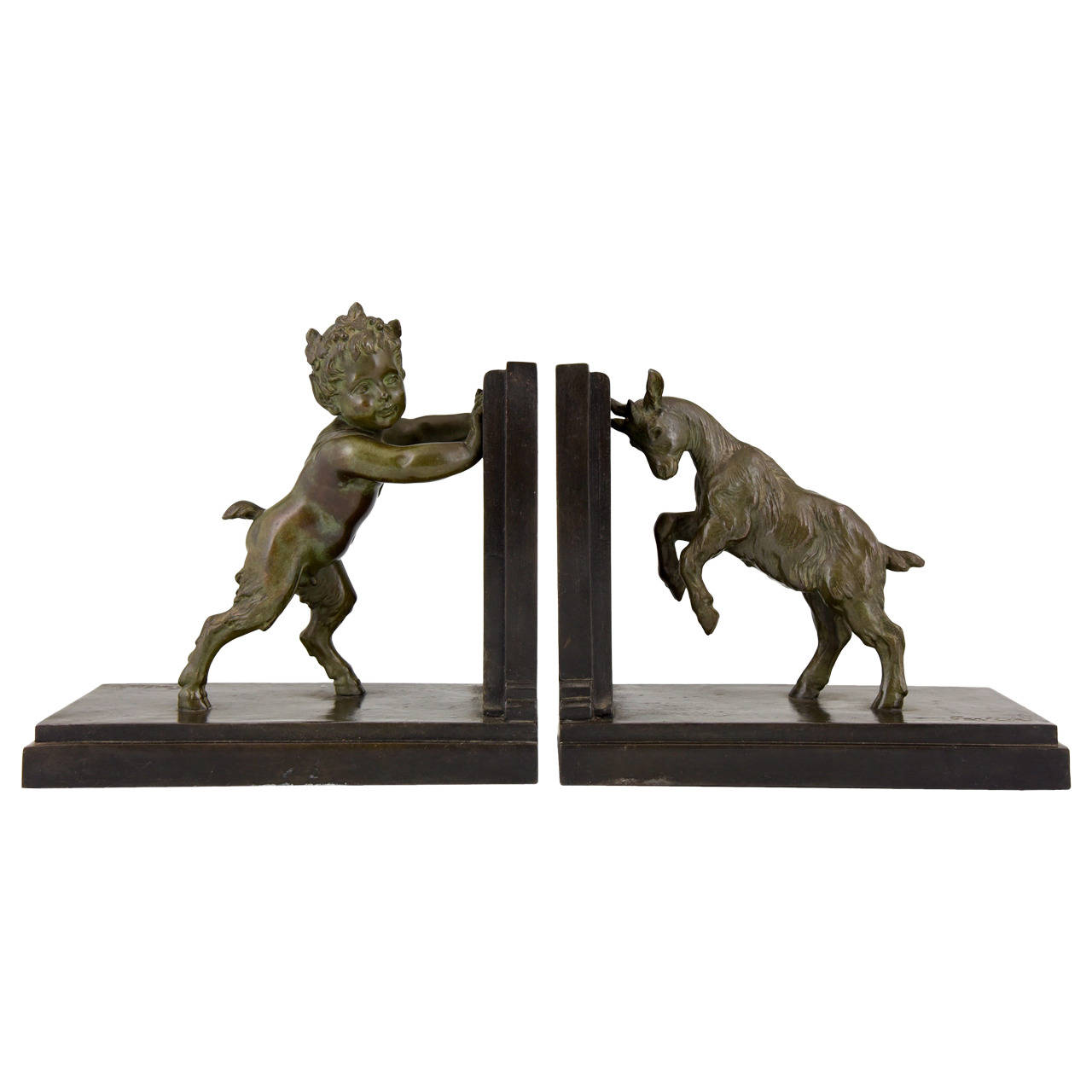 Art Deco bookends satyr and goat Art Deco bookends satyr and goat