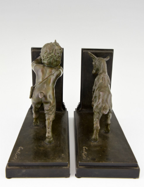 Art Deco bookends satyr and goat