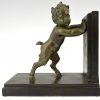 Art Deco bookends satyr and goat