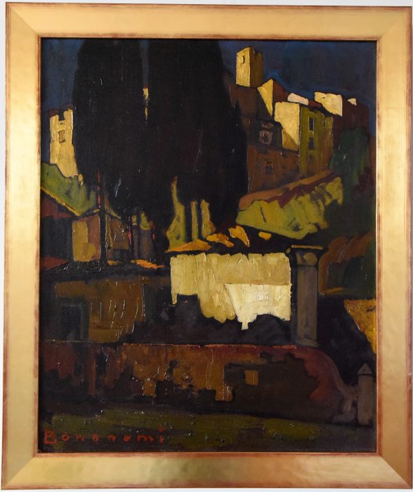 Art Deco schilderij Italiaans dorp