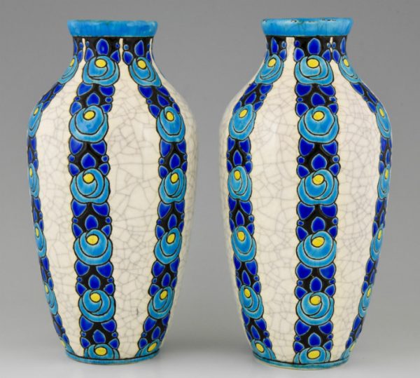 A pair of Art Deco vases by Boch Freres