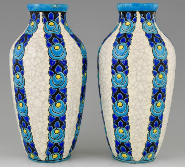 A pair of Art Deco vases by Boch Freres
