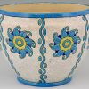 Art Deco Keramik Übertopf cachepot Soleil Blue