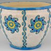 Art Deco ceramic cachepot or planter Soleil Blue