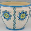 Art Deco ceramic cachepot or planter Soleil Blue