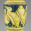 Vase en céramique Art Deco avec pelicans