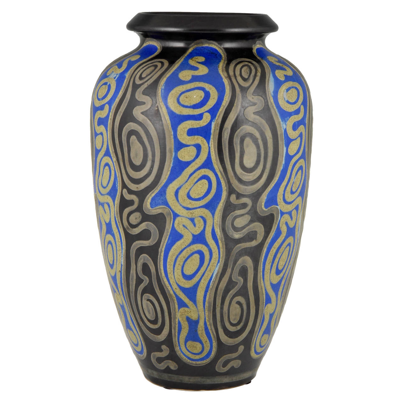 Vase Art Deco céramique Grès decor abstrait