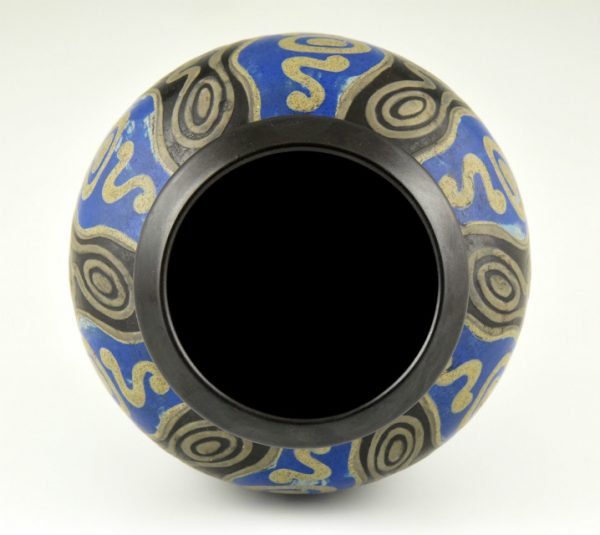 Art Deco grès ceramic vase abstract decor