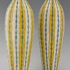 Art Deco vazen paar geel, wit en blauw