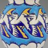 Tall Art Deco ceramic vase flying pelicans