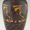 Art Deco Vase Keramik mit stilisierte Vögel.