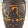 Art Deco ceramic vase with stylized birds.